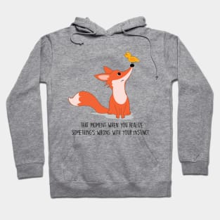Little red fox and bird Hoodie